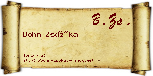 Bohn Zsóka névjegykártya